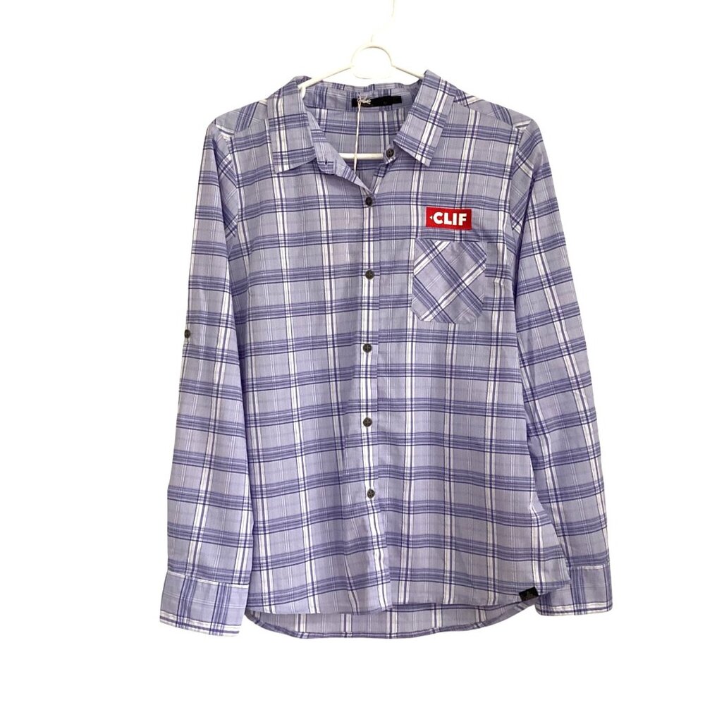 NWT Prana Bronwyn Top Women Size M Plaid outdoor UPF 50 Hiking Button Down